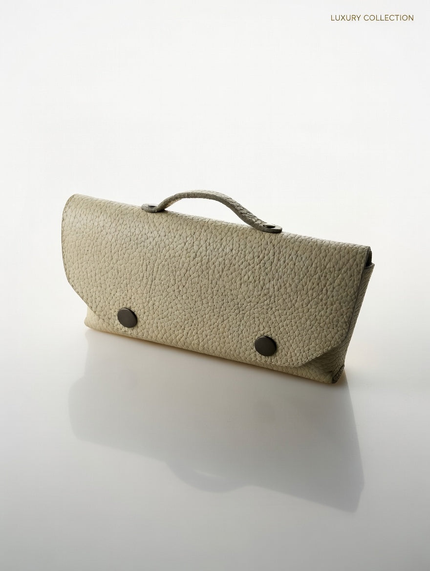 Étui à lunettes en cuir recyclé