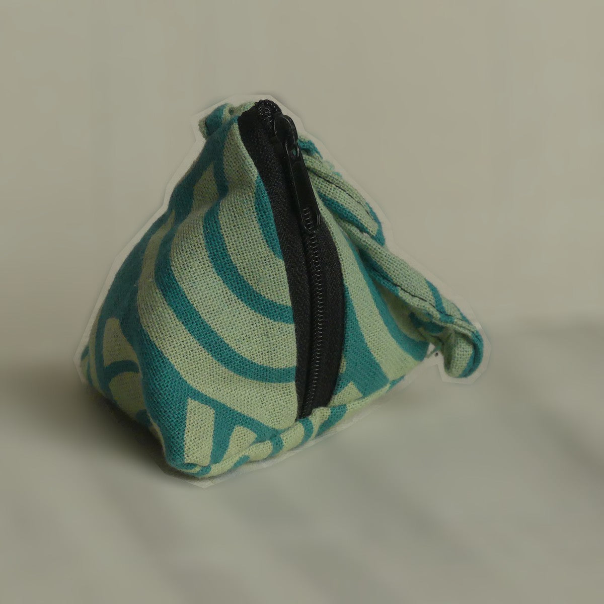 Pochette triangulaire fait main | verte pâle / verte foncée